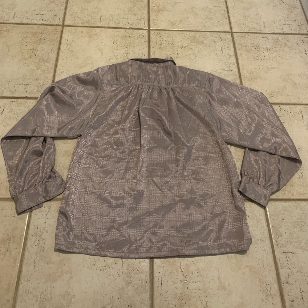 Vintage 1980s Eaton's Jacquard Blouse | Size 12 | Made in Korea - Picture 4 of 5
